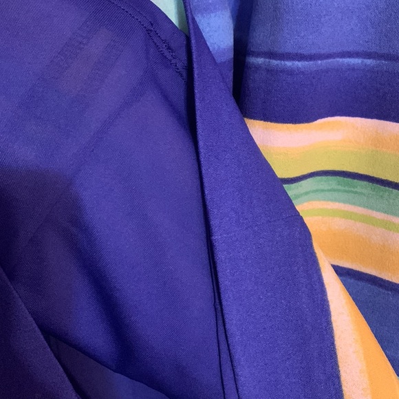 Pappagallo Hazy Blue Multicolor Striped Sandy Lined Sheath Dress - Picture 10 of 10